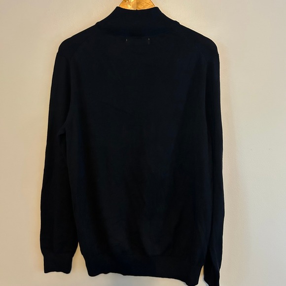 Grayson & Dunn Men's Black 1/4 Zip‎ Mock Neck Pullover Sweater Size Medium - Picture 2 of 7
